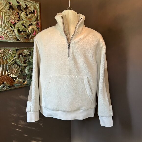 BANANA REPUBLIC Half-Zip Sherpa Sweater - NWT (L) - Picture 2 of 8